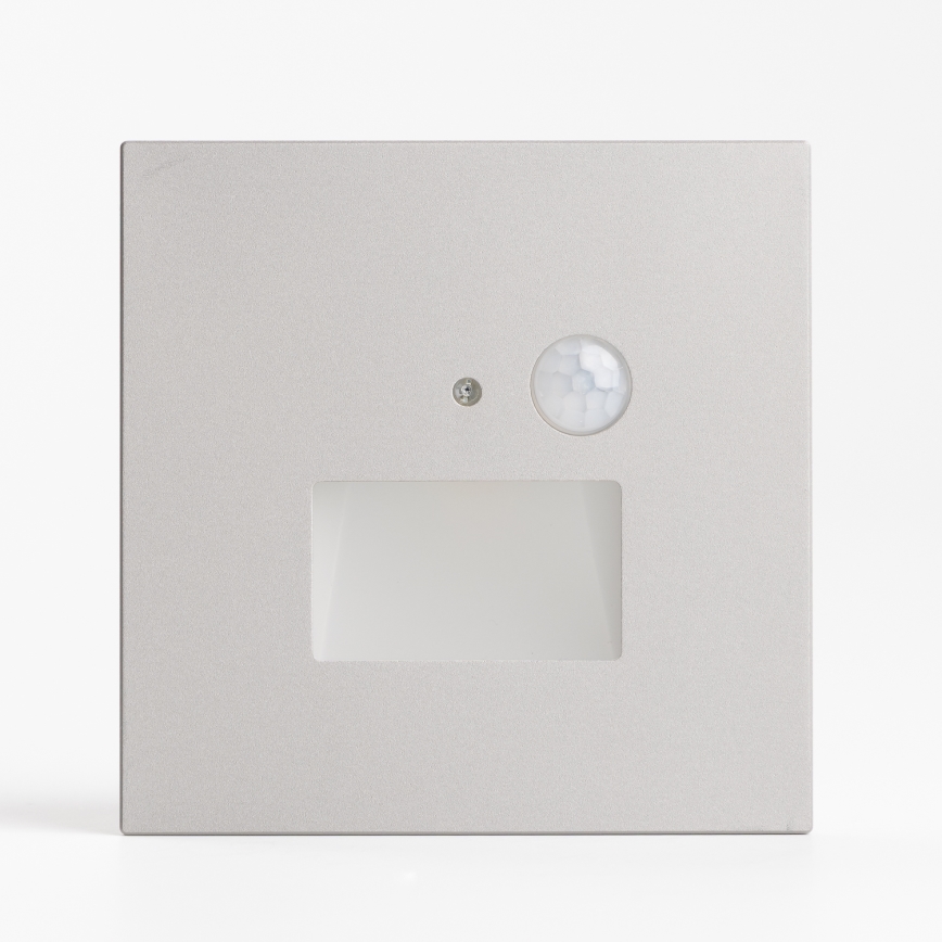 LED Schodišťové svítidlo se senzorem pohybu a soumraku LED/1,5W/230V 3000/4000/6000K šedá