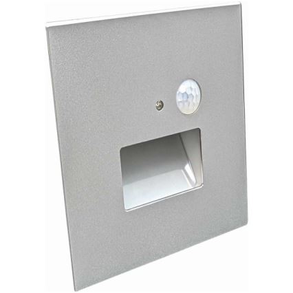LED Schodišťové svítidlo se senzorem pohybu a soumraku LED/1,5W/230V 3000/4000/6000K šedá