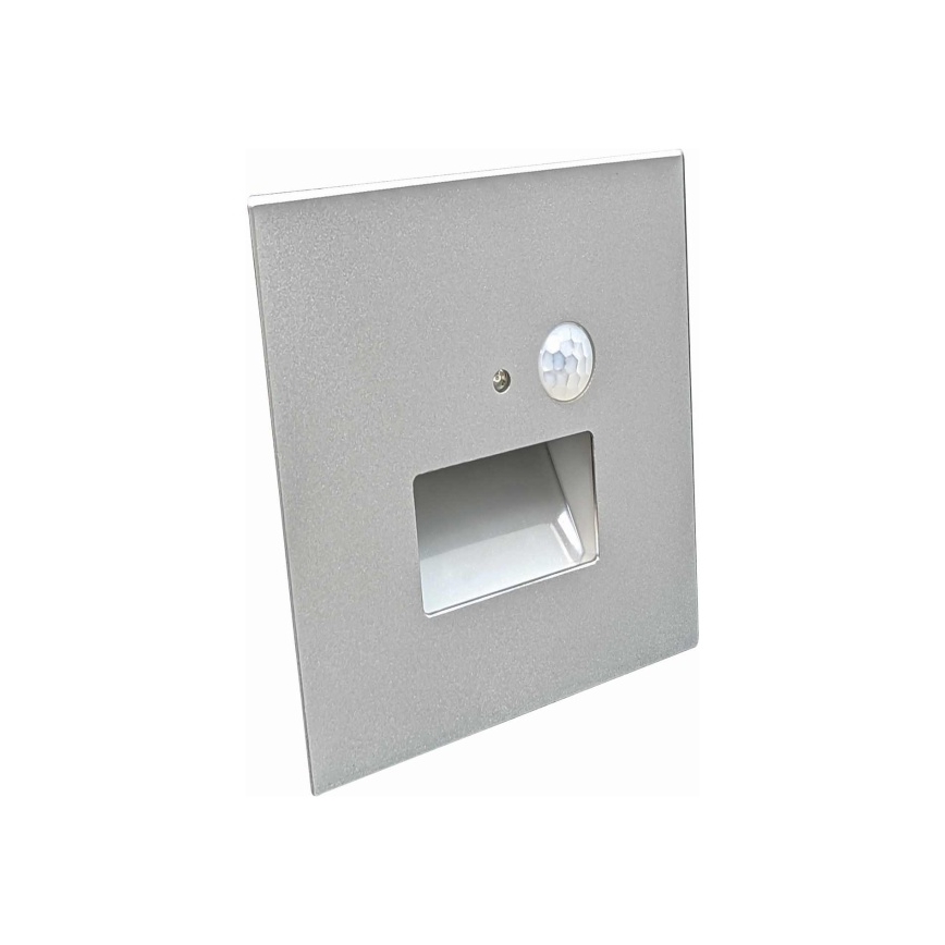LED Schodišťové svítidlo se senzorem pohybu a soumraku LED/1,5W/230V 3000/4000/6000K šedá
