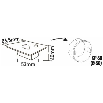 LED Schodišťové svítidlo se senzorem pohybu a soumraku LED/1,5W/230V 3000/4000/6000K šedá