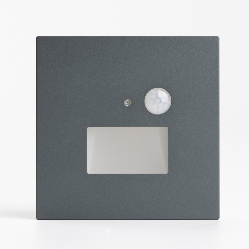 LED Schodišťové svítidlo se senzorem pohybu a soumraku LED/1,5W/230V 3000/4000/6500K antracit