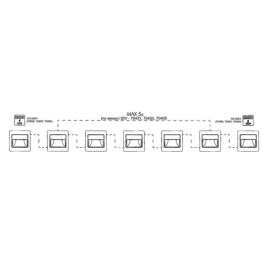 LED schodišťové svítidlo STEP LIGHT NET LED/1,5W/30V bílá