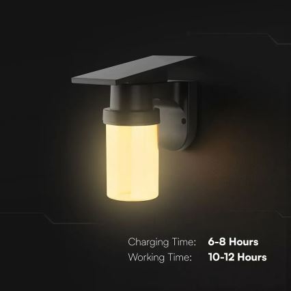 LED Solární nástěnná lampa LED/3,7V 2700/3200/5000K IP54 1800 mAh černá/kouřová béžová + dálkové ovládání