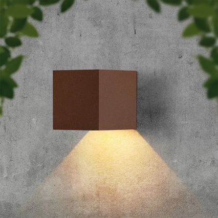 LED Solární nástěnné svítidlo se senzorem LED/9W/3,7V 3000/4000/5000K IP65 2600 mAh hnědá