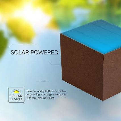 LED Solární nástěnné svítidlo se senzorem LED/9W/3,7V 3000/4000/5000K IP65 2600 mAh hnědá
