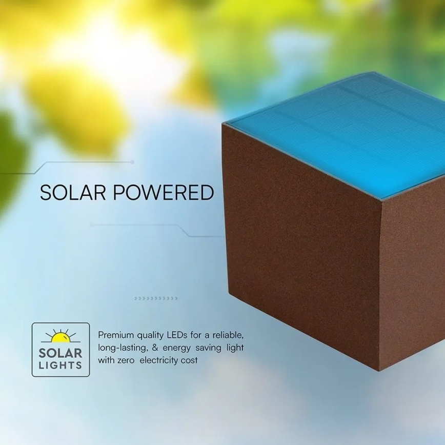 LED Solární nástěnné svítidlo se senzorem LED/9W/3,7V 3000/4000/5000K IP65 2600 mAh hnědá