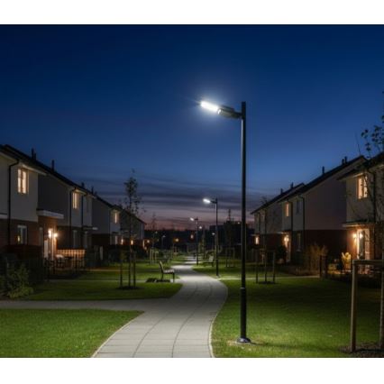 LED Solární pouliční lampa se senzorem STREET LED/20W/7,4V 3000/4000/6000K IP65 5400 mAh