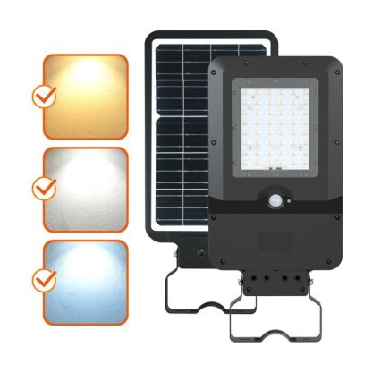LED Solární pouliční lampa se senzorem STREET LED/20W/7,4V 3000/4000/6000K IP65 5400 mAh