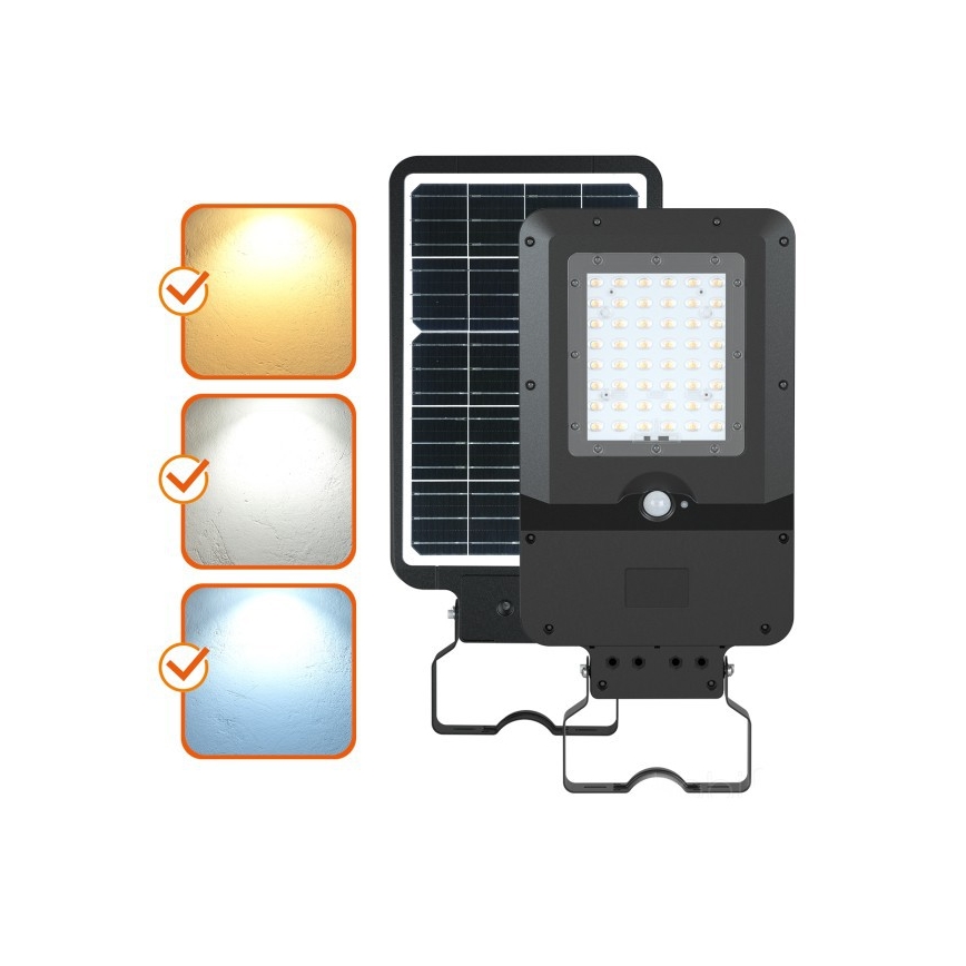LED Solární pouliční lampa se senzorem STREET LED/20W/7,4V 3000/4000/6000K IP65 5400 mAh