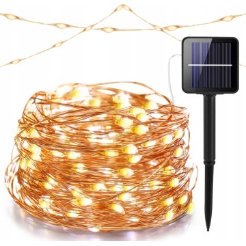 LED Solární dekorační řetěz 100xLED/1,2V 800 mAh 7 m IP44 černá
