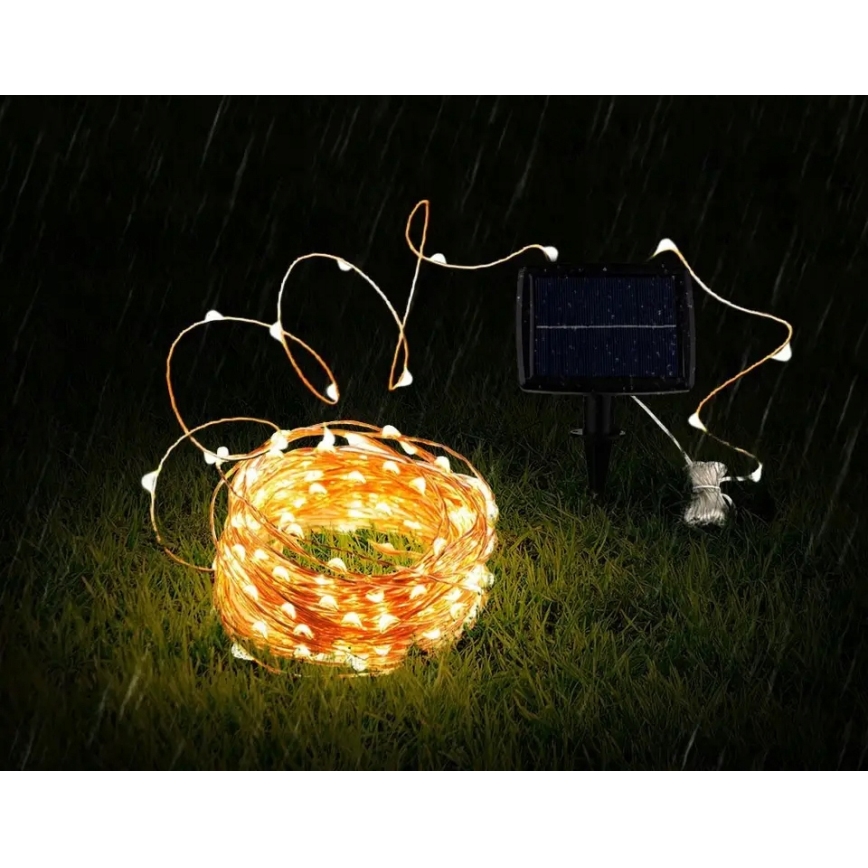 LED Solární dekorační řetěz 100xLED/1,2V 800 mAh 7 m IP44 černá