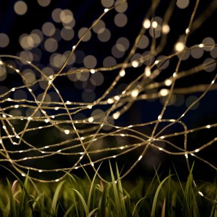 LED Solární dekorační řetěz 100xLED/1,2V 800 mAh 7 m IP44 černá
