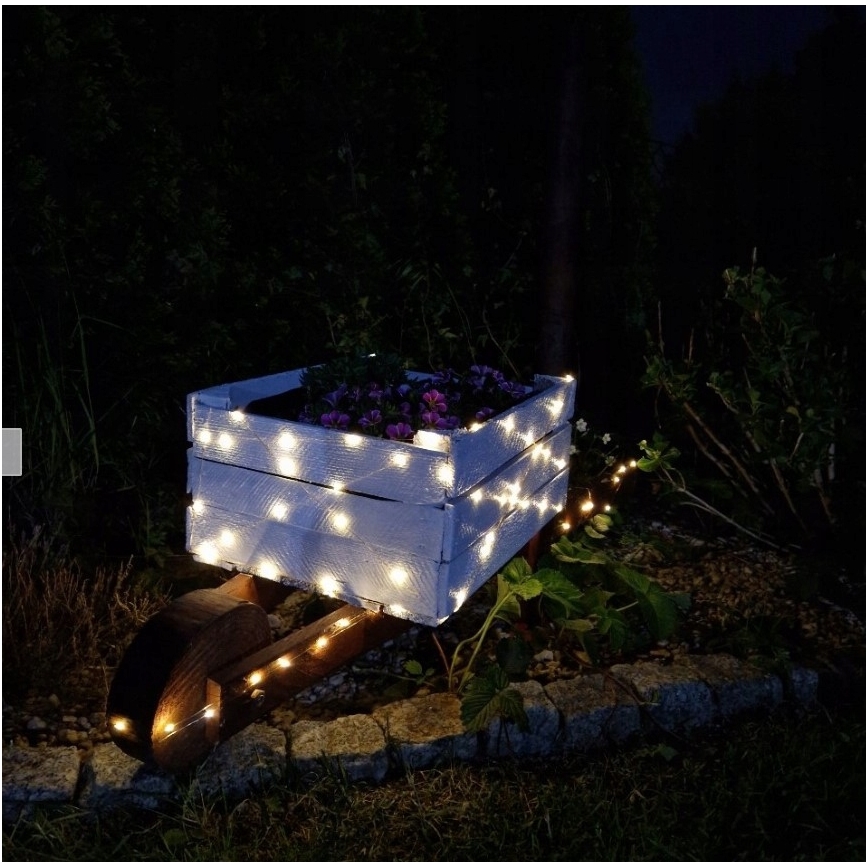 LED Solární dekorační řetěz 100xLED/1,2V 800 mAh 7 m IP44 černá