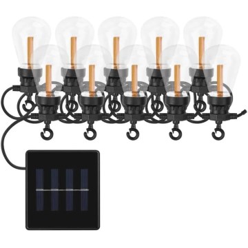 LED Solární dekorační řetěz 10xLED/0,6W/1,2V 4,5m IP44 800 mAh