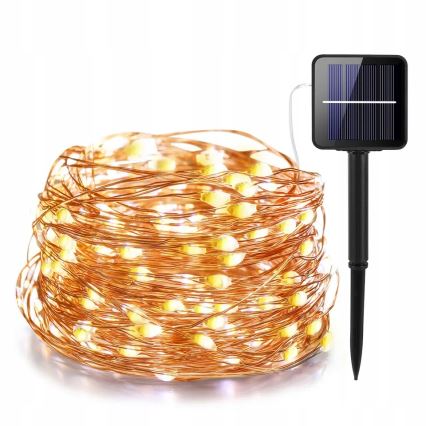 LED Solární dekorační řetěz 200xLED/1,2V 800 mAh 12 m IP44 černá