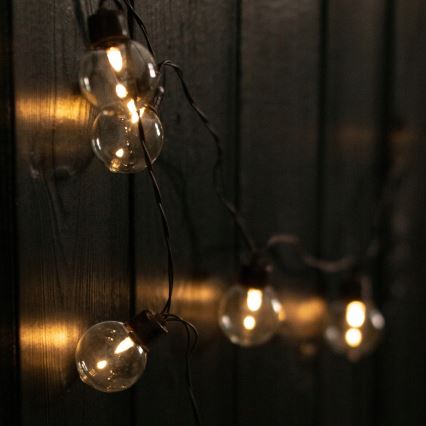 LED Solární dekorační řetěz 20xLED/8 funkcí 500 mAh 7,6 m IP67 teplá bílá