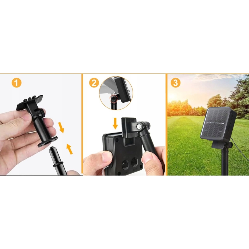 LED Solární dekorační řetěz 20xLED/8 funkcí 500 mAh 7,6 m IP67 teplá bílá