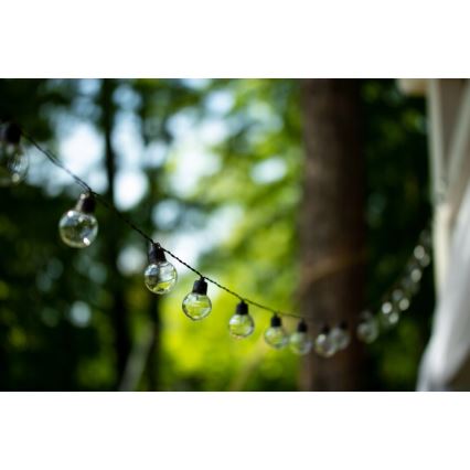 LED Solární dekorační řetěz 30xLED/8 funkcí 500 mAh 10,6 m IP67 teplá bílá