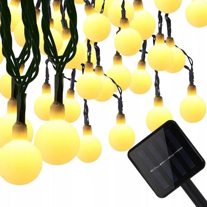 LED Solární dekorační řetěz 30xLED/8 funkcí 500 mAh 6,5 m IP67 teplá bílá