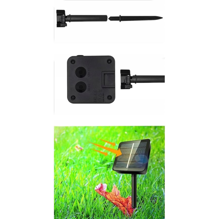 LED Solární dekorační řetěz 30xLED/8 funkcí 500 mAh 6,5 m IP67 teplá bílá