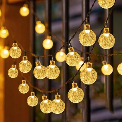 LED Solární dekorační řetěz 50xLED/8 funkcí 500 mAh 9,5 m IP67 teplá bílá