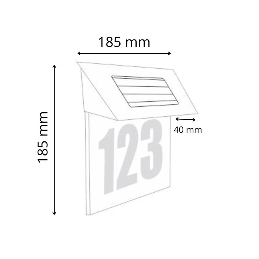 LED Solární domovní číslo LED/1,2V 200 mAh IP44