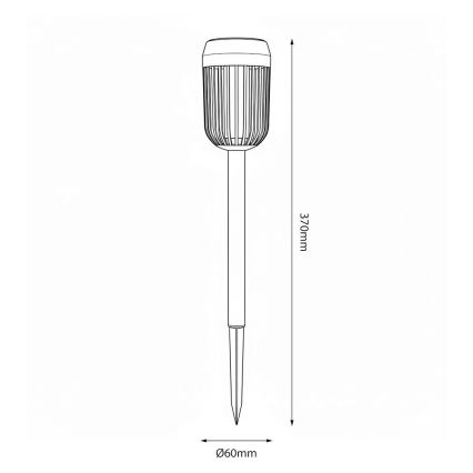 LED Solární lampa FLAME LED/1,2V 100 mAh 1800K 37 cm IP44 černá