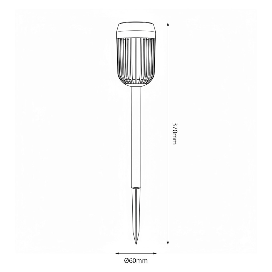 LED Solární lampa FLAME LED/1,2V 100 mAh 1800K 37 cm IP44 černá