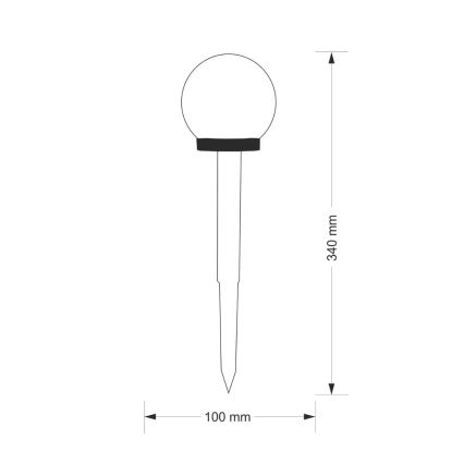 LED Solární lampa KULA LED/1,2V 40 mAh IP44