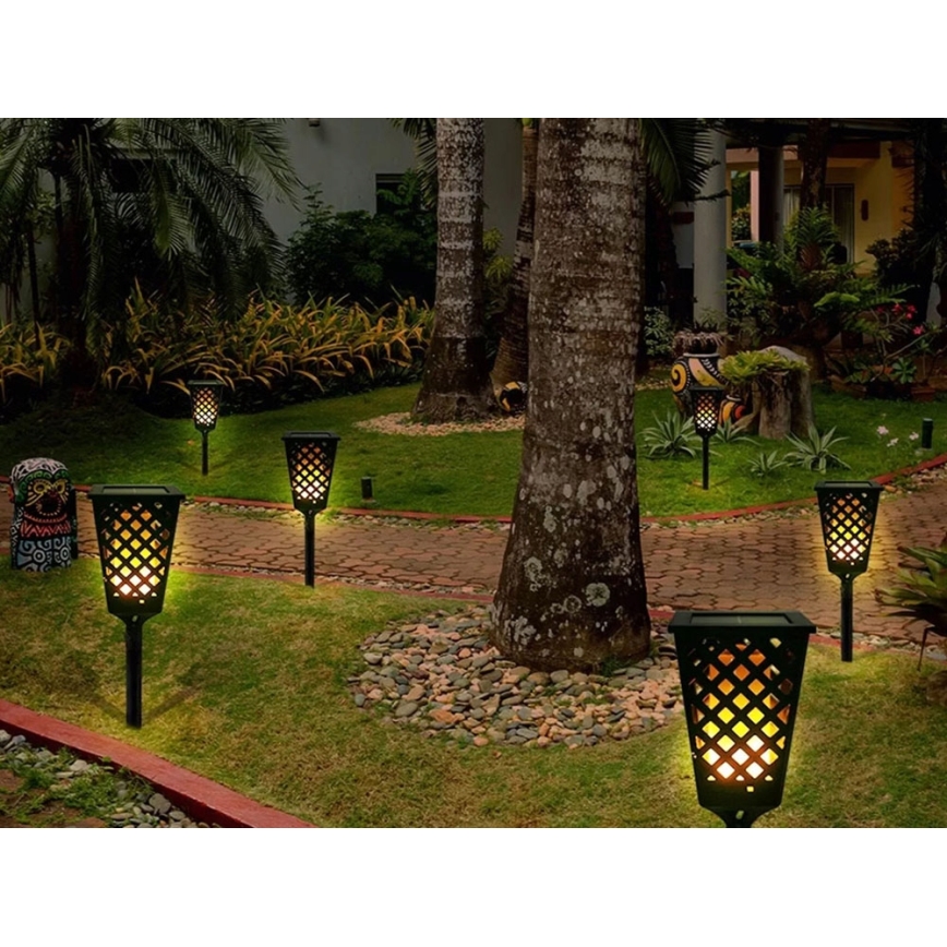 LED Solární lampa LED/0,6W/5,5V IP65 107 cm černá