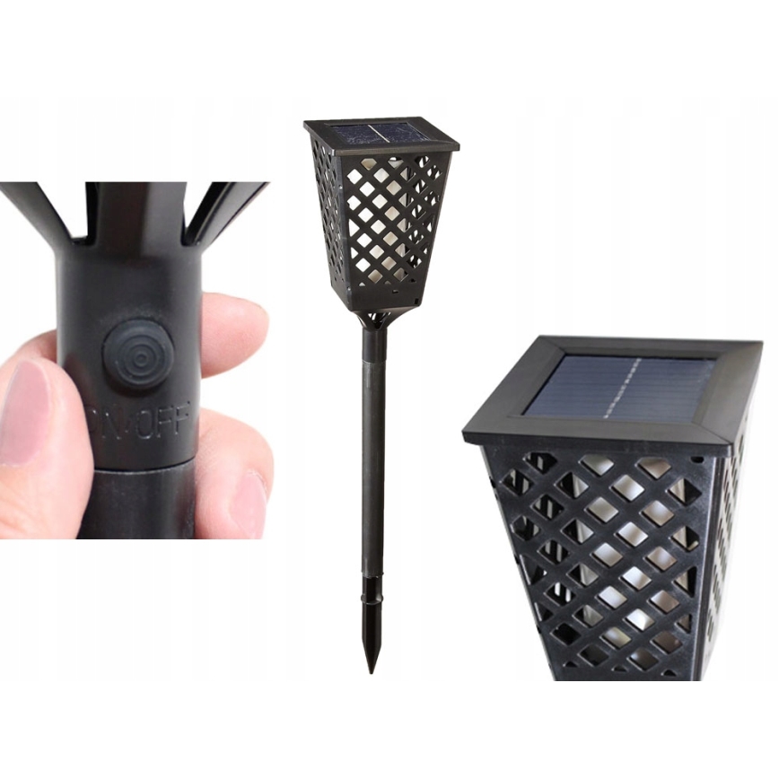 LED Solární lampa LED/0,6W/5,5V IP65 107 cm černá