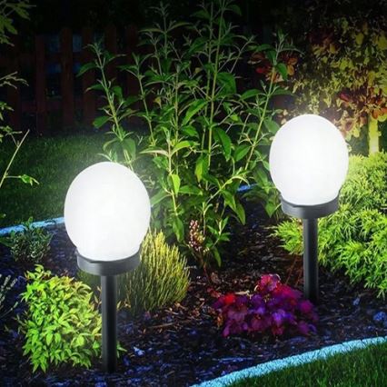 LED Solární lampa LED/1,2V 6500K 200 mAh pr. 10 cm IP44 bílá/černá