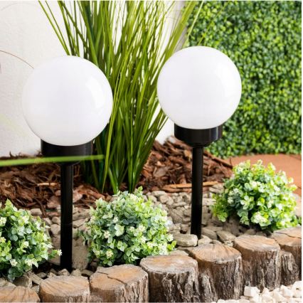 LED Solární lampa LED/1,2V 6500K 200 mAh pr. 10 cm IP44 bílá/černá