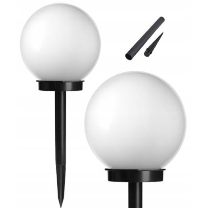 LED Solární lampa LED/1,2V 6500K 200 mAh pr. 10 cm IP44 bílá/černá