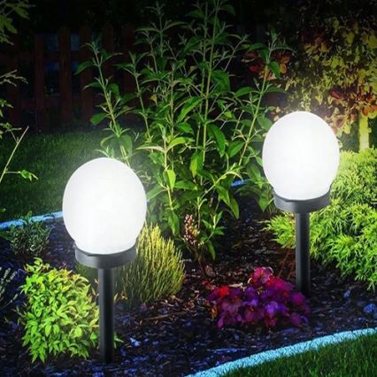 LED Solární lampa LED/1,2V 6500K 200 mAh pr. 15 cm IP44 bílá/černá