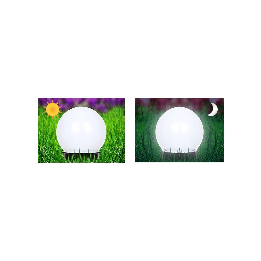 LED Solární lampa LED/1,2V 6500K 200 mAh pr. 15 cm IP44 bílá/černá
