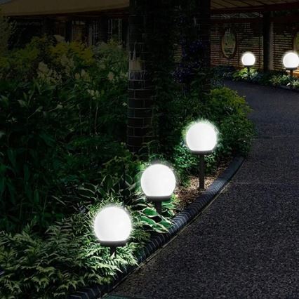 LED Solární lampa LED/1,2V 6500K 200 mAh pr. 20 cm IP44 bílá/černá