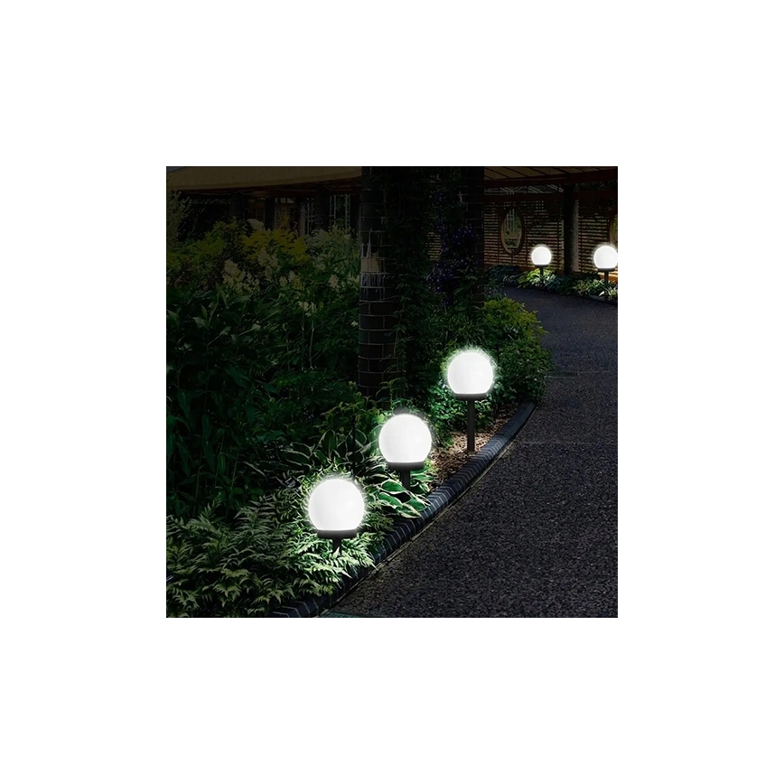 LED Solární lampa LED/1,2V 6500K 200 mAh pr. 20 cm IP44 bílá/černá