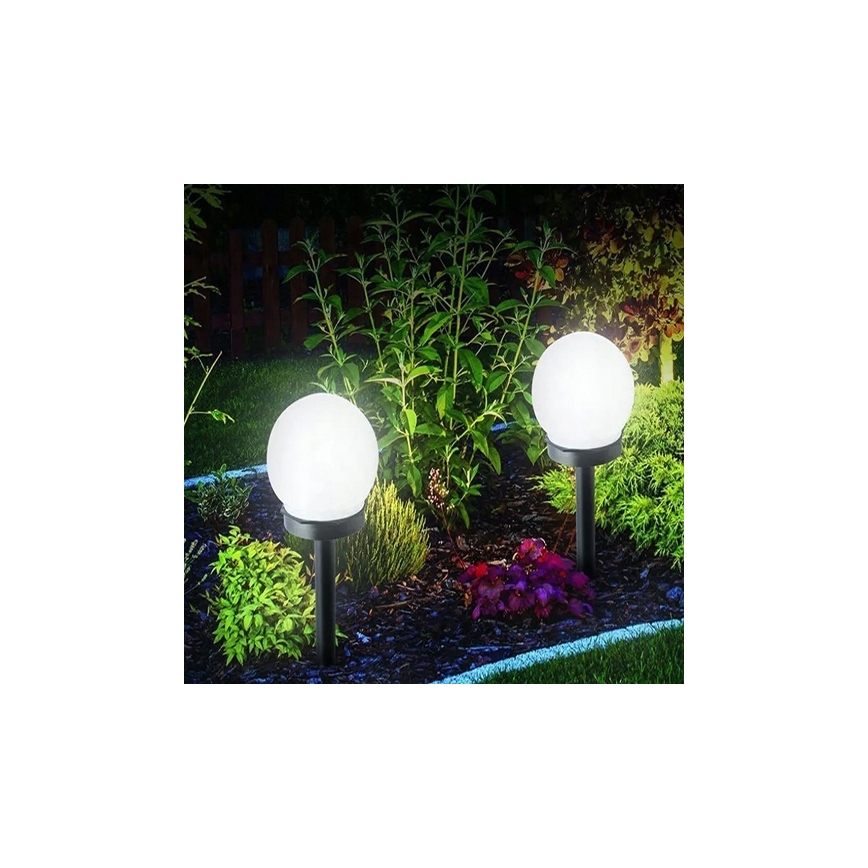 LED Solární lampa LED/1,2V 6500K 200 mAh pr. 20 cm IP44 bílá/černá