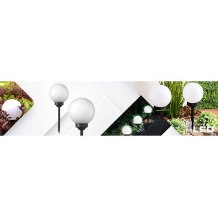 LED Solární lampa LED/1,2V 6500K 200 mAh pr. 20 cm IP44 bílá/černá