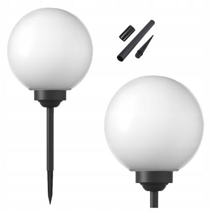 LED Solární lampa LED/1,2V 6500K 200 mAh pr. 20 cm IP44 bílá/černá