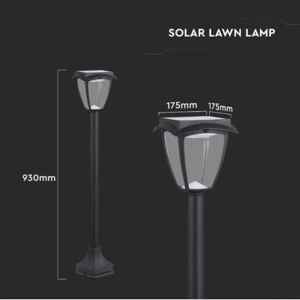 LED Solární lampa LED/2W/230V 93 cm 3000/6000K IP65