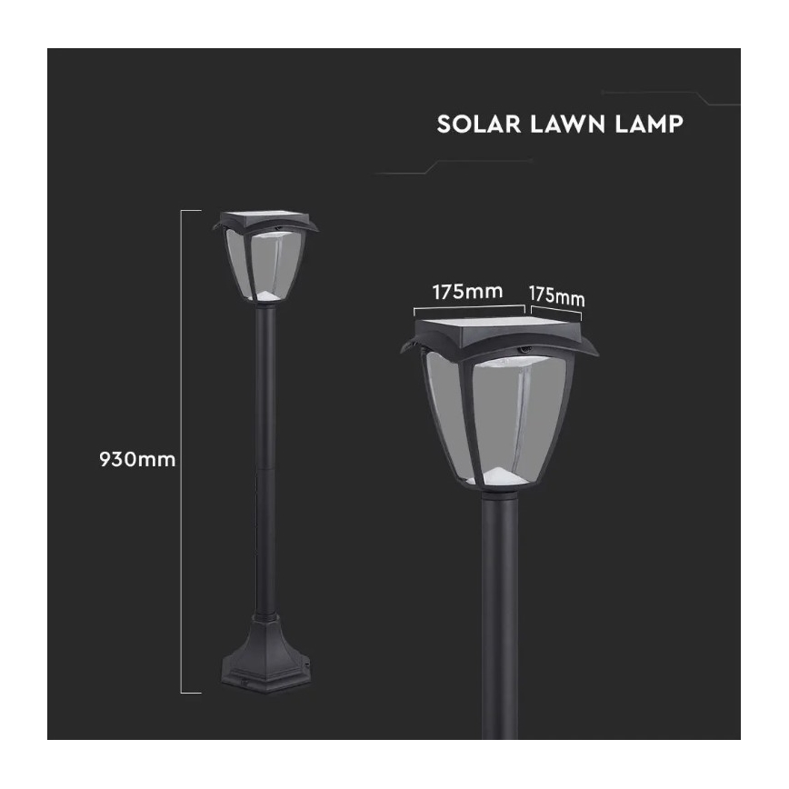 LED Solární lampa LED/2W/230V 93 cm 3000/6000K IP65