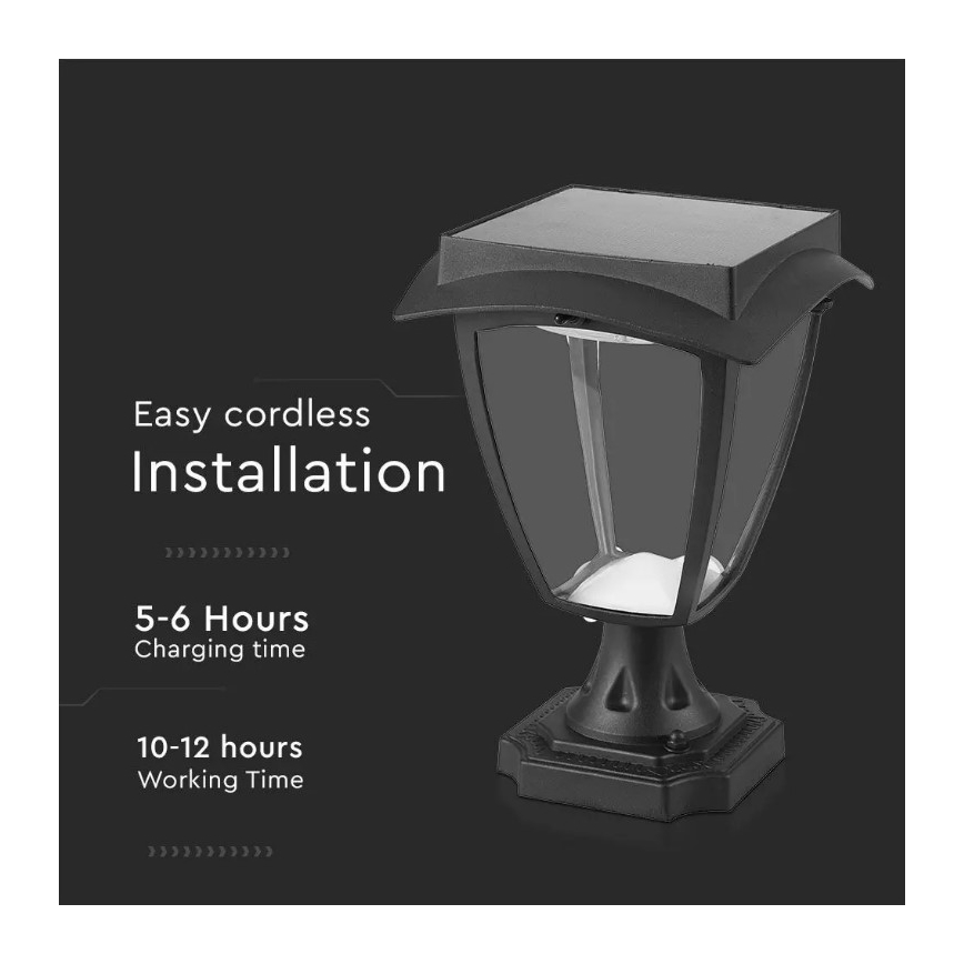 LED Solární lampa LED/2W/3,7V 3000/6000K IP65