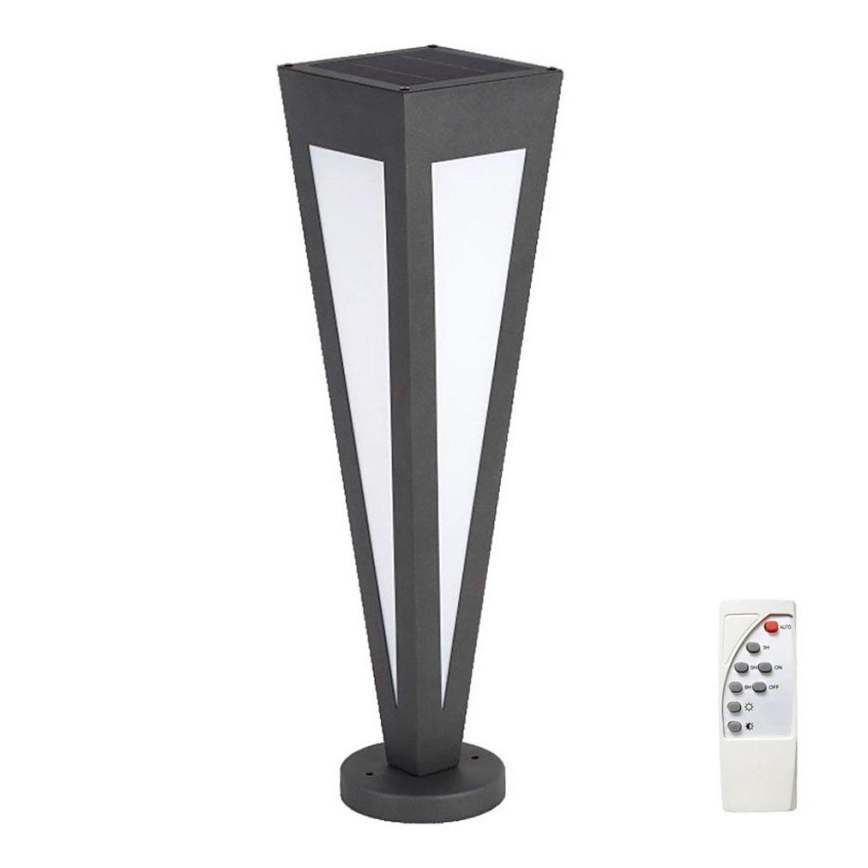 LED Solární lampa LED/2W/3,7V IP65 3000K 2600 mAh černá + dálkové ovládání