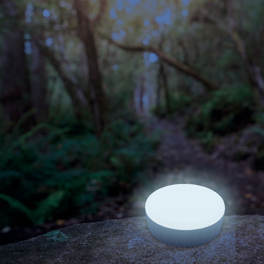 LED Stmívatelná nabíjecí solární lampa s funkcí powerbanky K3 LED/2W/5,5V 6500K IPX4 1200 mAh černá/bílá