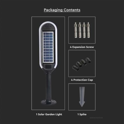 LED Solární lampa se senzorem BOLLARD LED/5W/5,5V 70 cm 3000K IP65