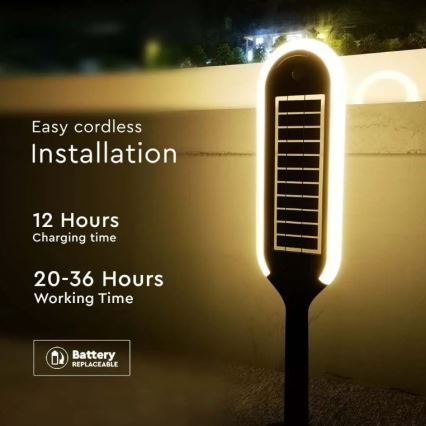 LED Solární lampa se senzorem BOLLARD LED/5W/5,5V 70 cm 4000K IP65 2000 mAh