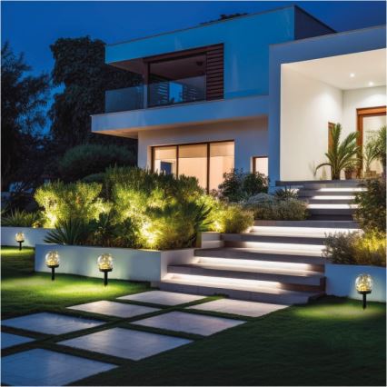 LED Solární lampa se senzorem GLEAM LED/1,2V 3000K IP44 40 mAh čirá/černá