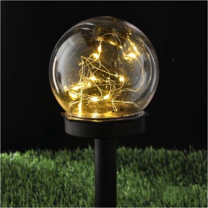 LED Solární lampa se senzorem GLEAM LED/1,2V 3000K IP44 40 mAh čirá/černá